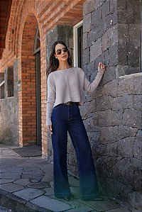 Blusa cropped canelada