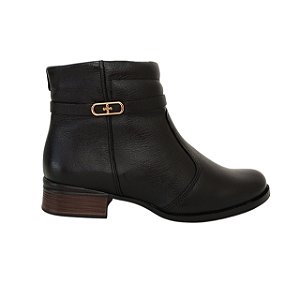 Bota Feminina Pegada Cano Curto Em Couro Macio Original