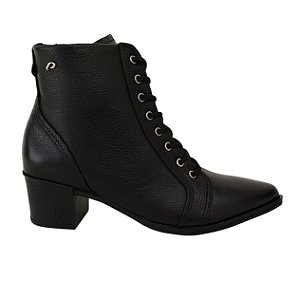 Bota Pegada Feminina Doris Couro Cano Curto Conforto