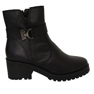 Bota Bottero Feminina Couro Legítimo Cano Curto Salto Grosso Confortável Outono Inverno 2026 Original