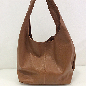 Bolsa Gaia Bad Rocker - Couro Legítimo Hobo Preto, Marrom e Caramelo