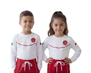 CAMISETA MANGA LONGA UNISSEX INFANTIL 100% ALGODÃO BRANCO