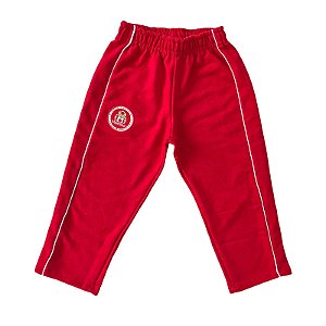 CALÇA MOLETOM UNISSEX SEM FELPA INFANTIL VERMELHO