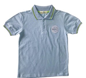 CAMISA POLO UNISSEX INFANTIL E FUND. AZUL CLARO