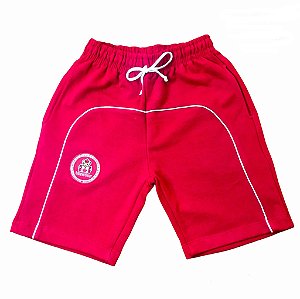 BERMUDA MOLETOM INFANTIL VERMELHO