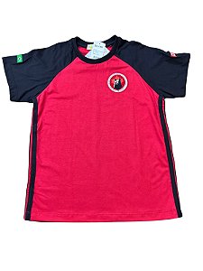 CAMISETA UNISSEX M.C 100% ALGODÃO VERMELHA MANGA PRETA HIGH SCHOOL