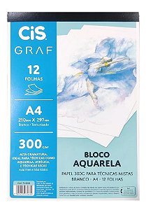 Bloco Livro Aquarela 300gr A4 12 Folhas Cis Graf