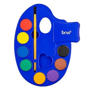 Aquarela Godê com Pincel - 8 cores - BRW