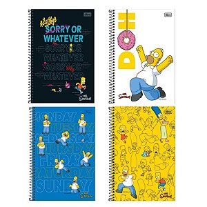 Caderno Espiral Capa Dura Universitário 1 Matéria Simpsons 80 Folhas - Bart - Sortido