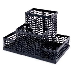 Organizador de Mesa Aramado 4 Compartimentos Preto