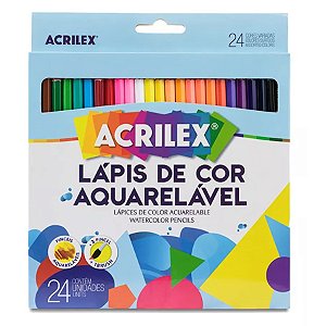 Lápis De Cor Aquarelável - 24 Cores + Pincel - Acrilex