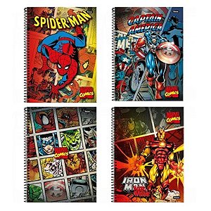Caderno Univ CD 1 Matéria 80 folhas Marvel Comics
