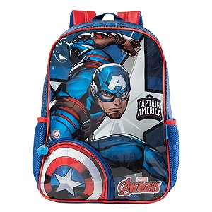 Mochila Escolar Masculina Capitão América Azul