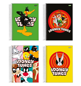 Caderno Univ CD Espiral 1 Matéria 80Fls Looney Tunes