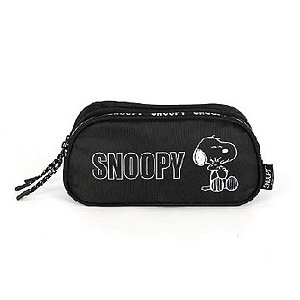Estojo Duplo Snoopy Preto