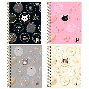 Caderno Colegial 10M Purrfect Cats 120F Tilibra