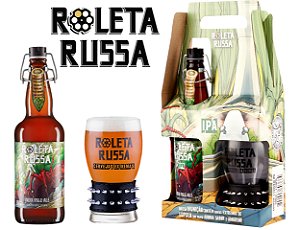 Kit Cerveja Roleta Russa IPA 500 ml e Copo Bracelete 320ml