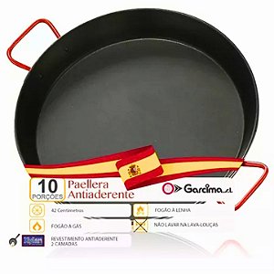 Paellera Valenciana Esmaltada Garcima 42 cm - 10 Porções