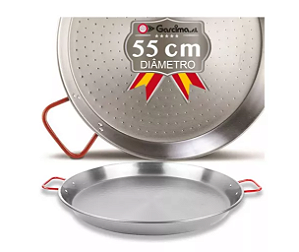 Paellera Valenciana Garcima 55 cm polida - 16 Porções