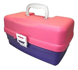 Caixa De Pesca Feminina H I Rosa Maleta 3 Bandeja Articulada