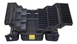 Caixa De Pesca 6 Bandejas Grande Preto Cx6bjg-p Hi P/ Iscas