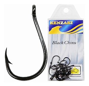 Anzol Para Pesca Black Chinu 5 Kenzaki - Aço Carbon - 20 Pcs