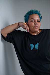 Camiseta Butterfly Preta - Plus Size