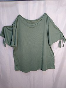 Blusa Manga Curta Canelado (Verde)