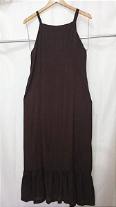 Vestido longo Discret - Marrom