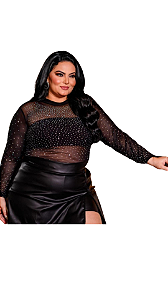 Top - Preto  ( Plus Size)