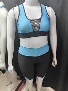 Conjunto Short Duda Plus Size - Azul Turquesa