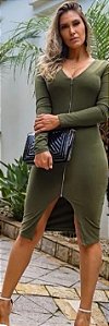 Vestido Basic Chick Verde Militar