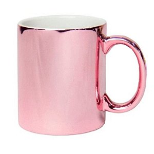 Caneca Cromada Rosa ( Valor ja com a estampa)