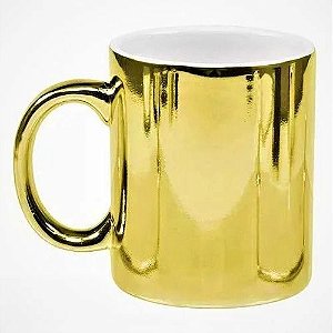 Caneca Cromada Dourada ( Valor ja com a estampa)