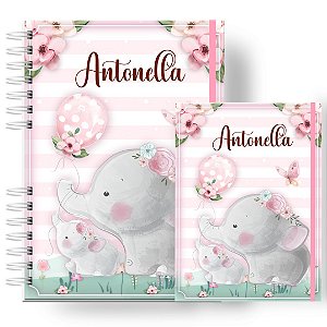 Caderneta + Porta Doc: Menina Elefantinha
