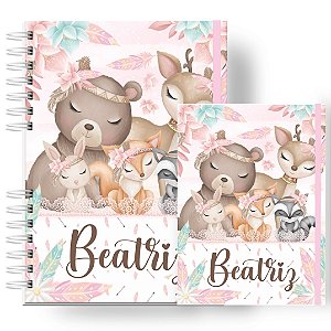 Caderneta + Porta Doc: Menina Boho