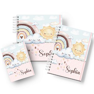 Kit Maternidade para Bebê: Menina - Chuva de Amor, Arco Irís - Vacinas