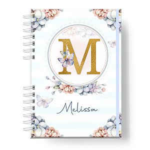 Caderneta de Vacinas : Menina Floral Azul