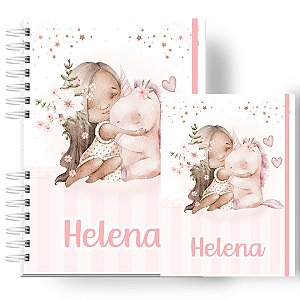 Caderneta + Porta Doc : Menina Unicórnio