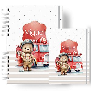 Caderneta + Porta Doc: Menino Bombeiro