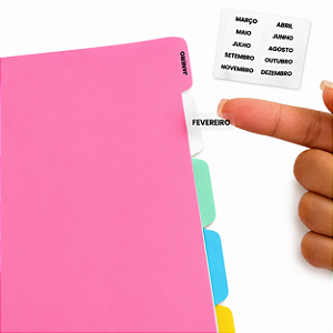 12 Divisórias para Fichário Coloridas 180