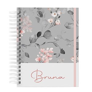 Agenda: Floral Cinza e Rosa 2