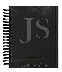 Agenda Masculina: Inicial do Nome Capa Preta