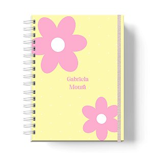 Caderno Capa Dura Personalizado C/Nome : Tamanhos Colegial, A5 e A4 Universitário (CAD-FL01)