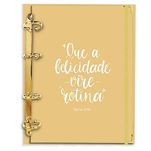 Fichário Agenda: Que a Felicidade Vire Rotina - Mostarda
