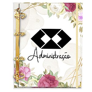 Fichário Agenda: Profissão Adminstração - Floral Marsala