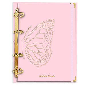 Fichário Agenda: Borboleta Rosa Bebê