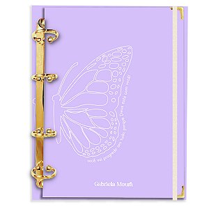 Fichário Agenda: Borboleta  Lilás