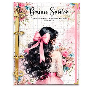 Fichário Agenda:  Mulher com Laço Rosa Cristã