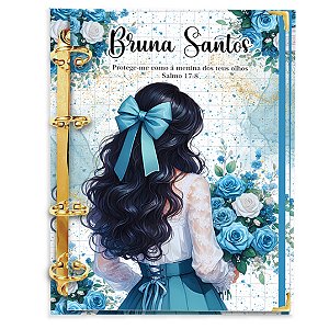 Fichário Agenda:  Mulher com Laço Azul Cristã